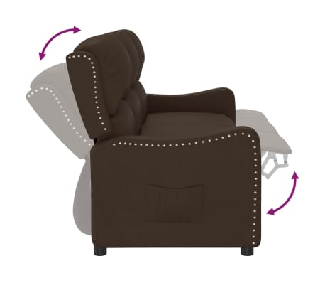 vidaXL 3-sits reclinerfåtölj brun glansig konstläder
