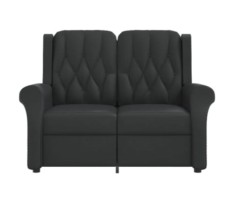 vidaXL 2-sits reclinerfåtölj svart glansig konstläder