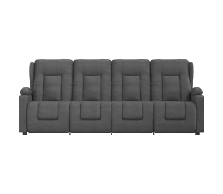 vidaXL Sillón de masaje reclinable 4 plazas con portavasos gris oscuro