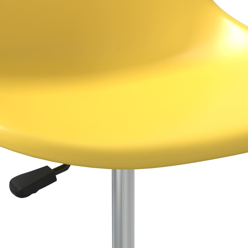 Въртящи се трапезни столове, 6 бр, жълти, PP