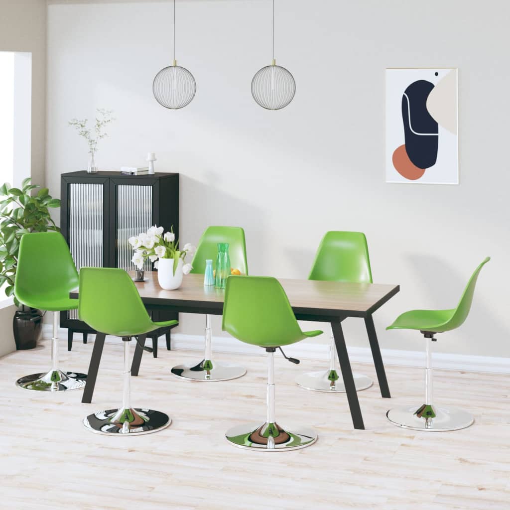 vidaXL Otočné jídelní židle 6 ks zelené PP