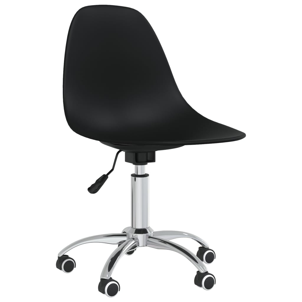 

vidaXL Eetkamerstoelen draaibaar 4 st polypropeen zwart