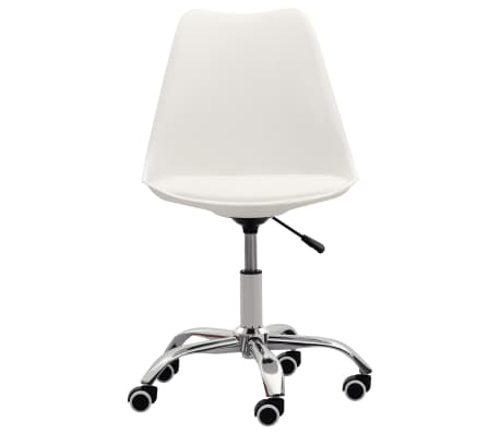 vidaXL Silla de comedor de cuero sintético blanco