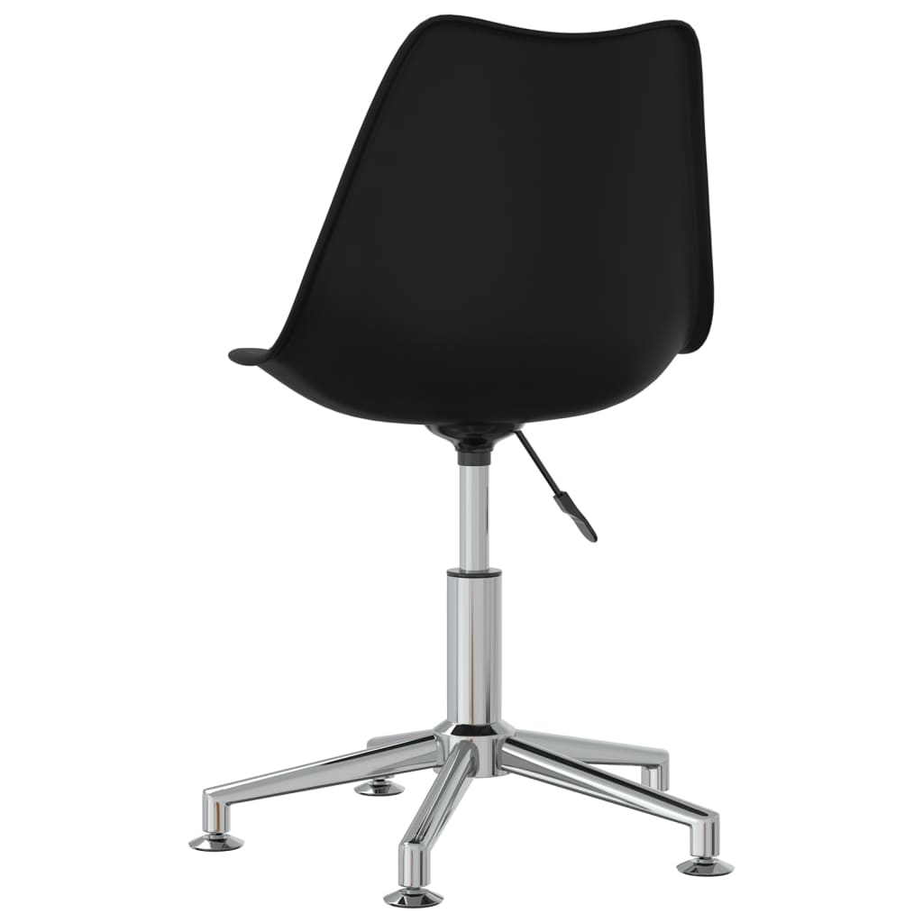 Въртящи се трапезни столове, 4 бр, черни, изкуствена кожа