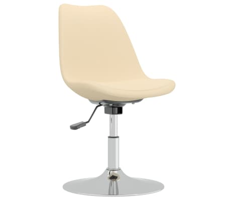 vidaXL Valgomojo kėdės, 6 vnt., kreminės spalvos, audinys, pasukamos