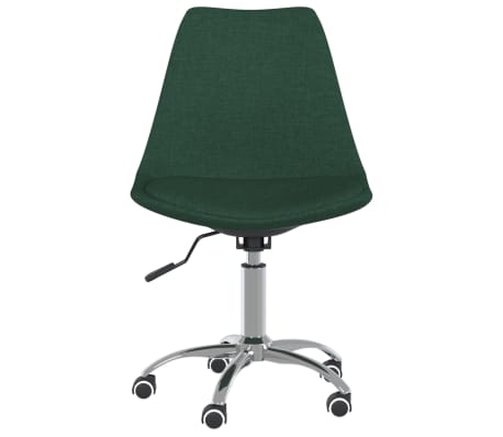 vidaXL Pasukama valgomojo kėdė, tamsiai žalios spalvos, audinys