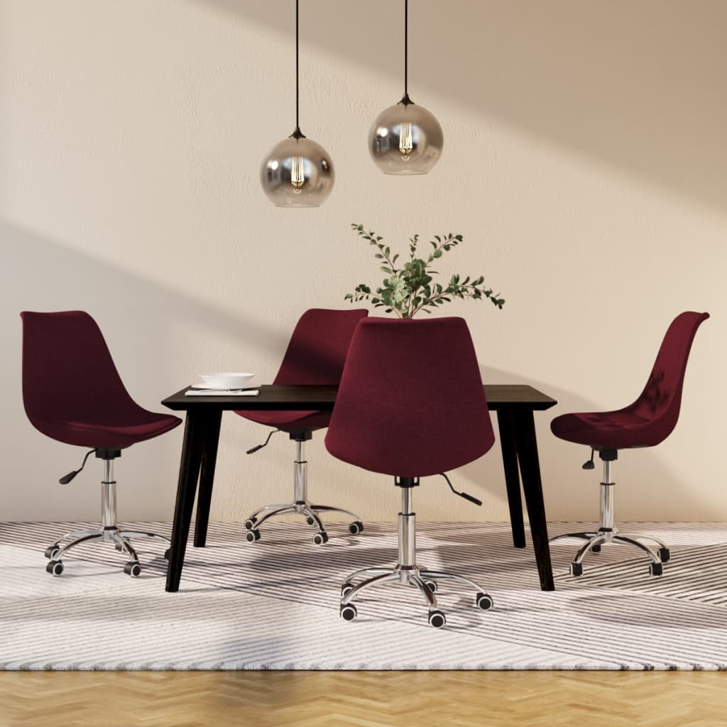 vidaXL Otočné jídelní židle 4 ks fialové textil