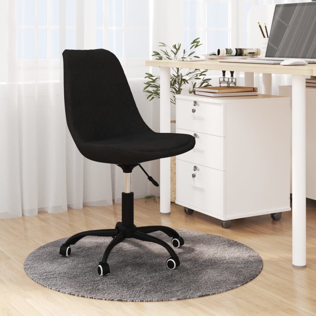 vidaXL Scaun de bucătărie pivotant, negru, material textil vidaXL imagine noua 2022