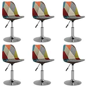 Otočné jídelní židle 6 ks patchwork textil - obrázek 2