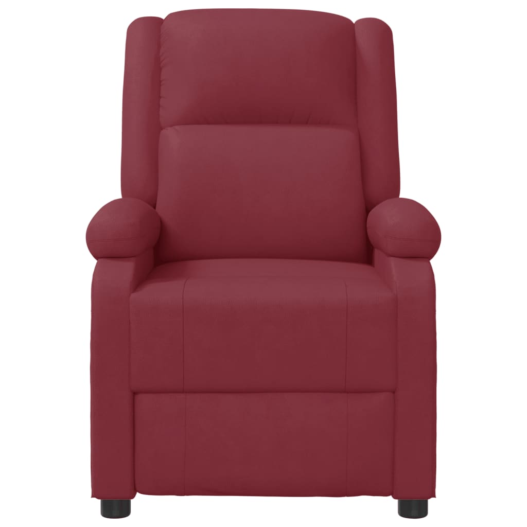 vidaXL Fauteuil verstelbaar kunstleer wijnrood afbeelding