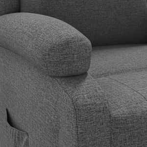Polohovací křeslo tmavě šedé textil - obrázek 7