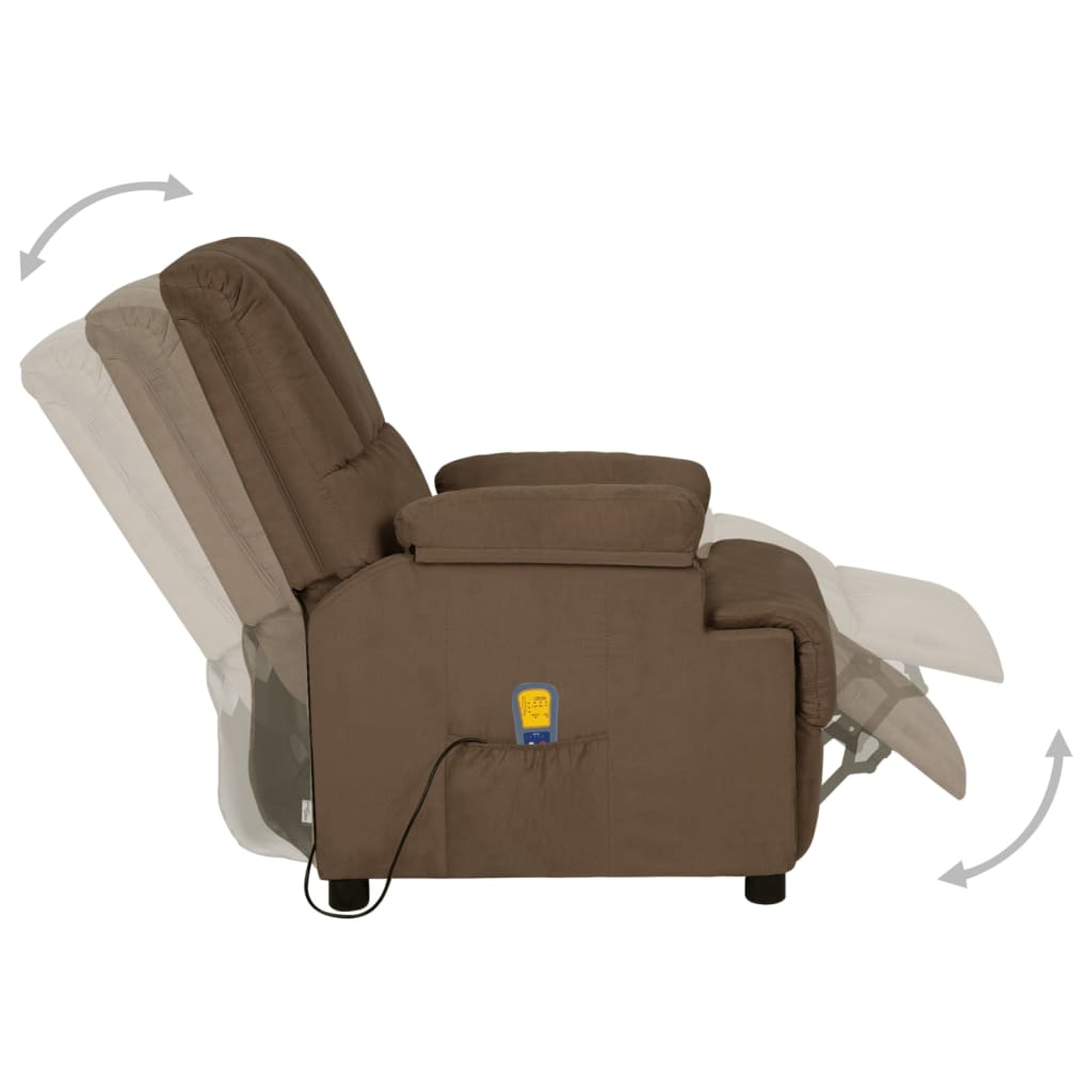 massagestol mikrofiberstof brun - Billede 4