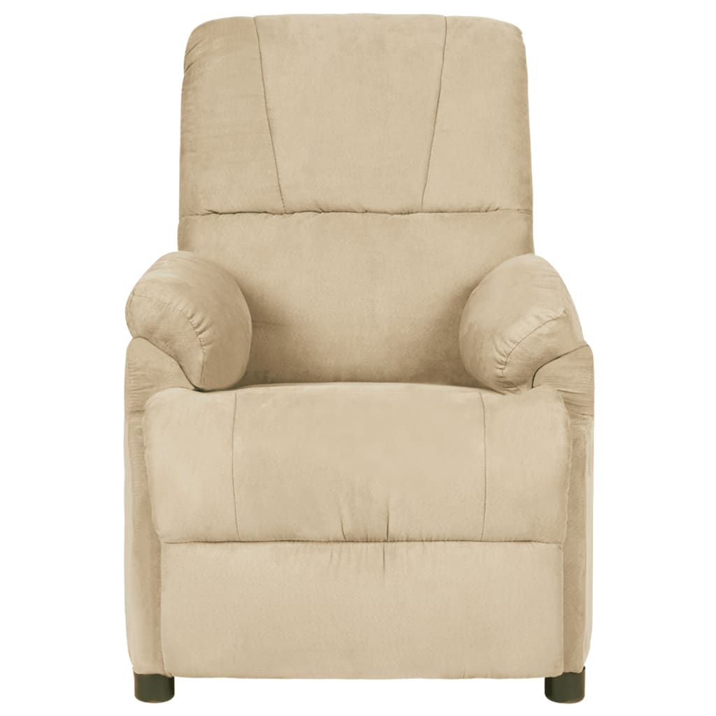 vidaXL Massagestoel microvezelstof crèmekleurig