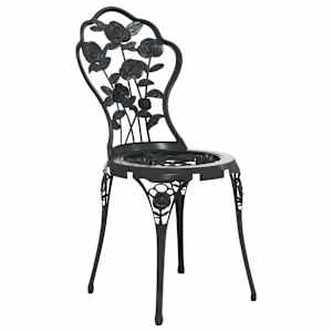 3dílný bistro set litý hliník černý - obrázek 5