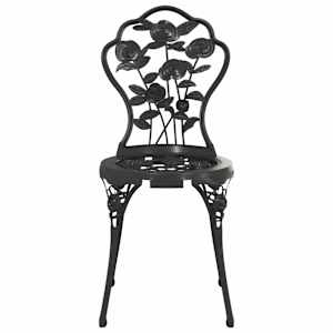 3dílný bistro set litý hliník černý - obrázek 6