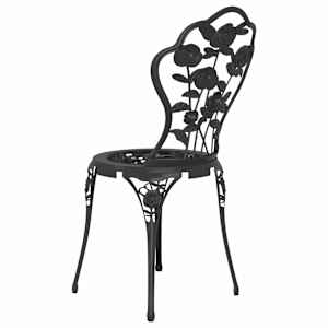 3dílný bistro set litý hliník černý - obrázek 7