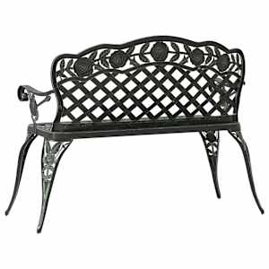 Zahradní lavice 108 cm litý hliník zelená - obrázek 5