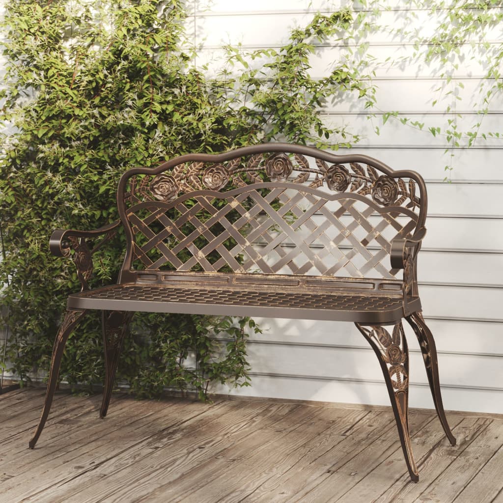 vidaXL Banco de jardim 108 cm alumínio fundido bronze