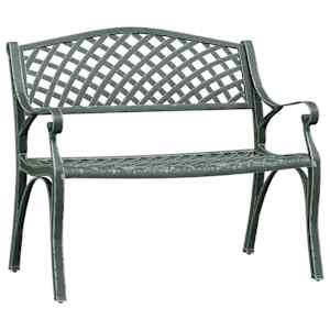 Zahradní lavice 102 cm litý hliník zelená - obrázek 2