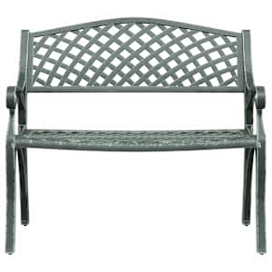 Zahradní lavice 102 cm litý hliník zelená - obrázek 3