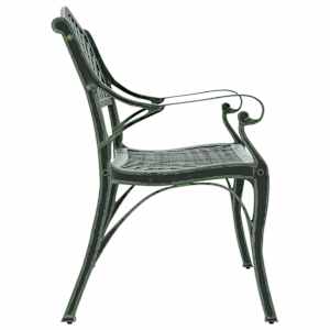 Zahradní lavice 102 cm litý hliník zelená - obrázek 4