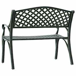 Zahradní lavice 102 cm litý hliník zelená - obrázek 5