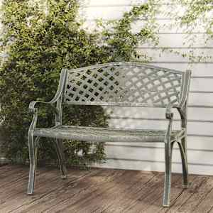 Vrtna klop 102 cm liti aluminij zelene barve