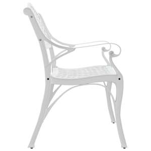 Zahradní lavice 102 cm litý hliník bílá - obrázek 4