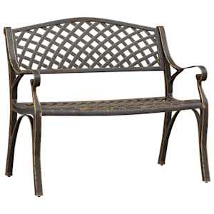 Zahradní lavice 102 cm litý hliník bronzová - obrázek 2