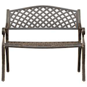 Zahradní lavice 102 cm litý hliník bronzová - obrázek 3