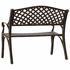 Zahradní lavice 102 cm litý hliník bronzová - obrázek 5