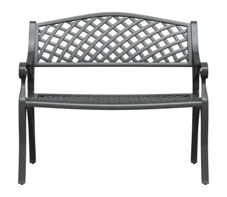 vidaXL Garden Bench 102 cm Cast Aluminium Black