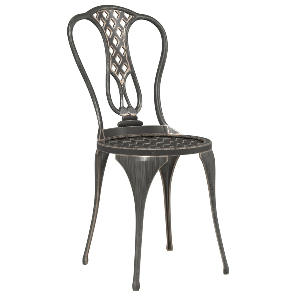 3-dijelni bistro set od lijevanog aluminija brončani