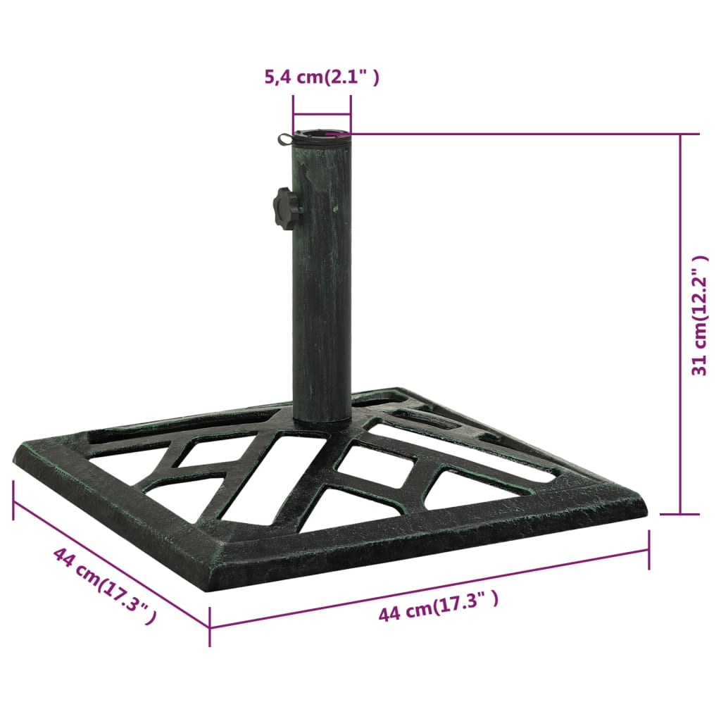 Solidna podstawa pod parasol - 44x31 cm, zielona