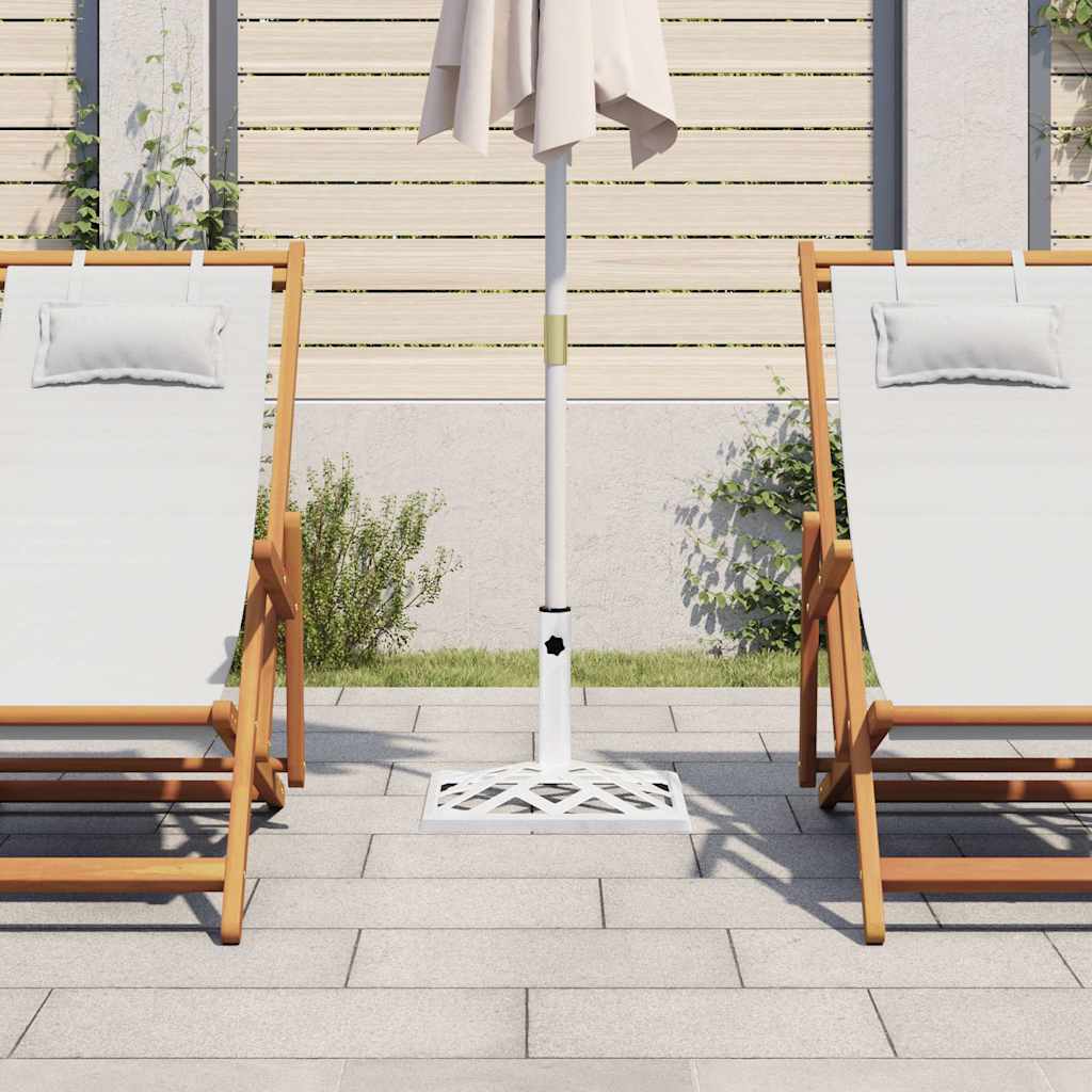 vidaXL Parasolvoet 44x44x31 cm gietijzer wit afbeelding