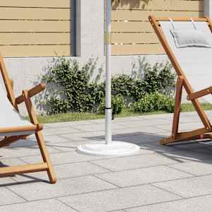 Stojalo za senčnik belo 45x45x30 cm lito železo