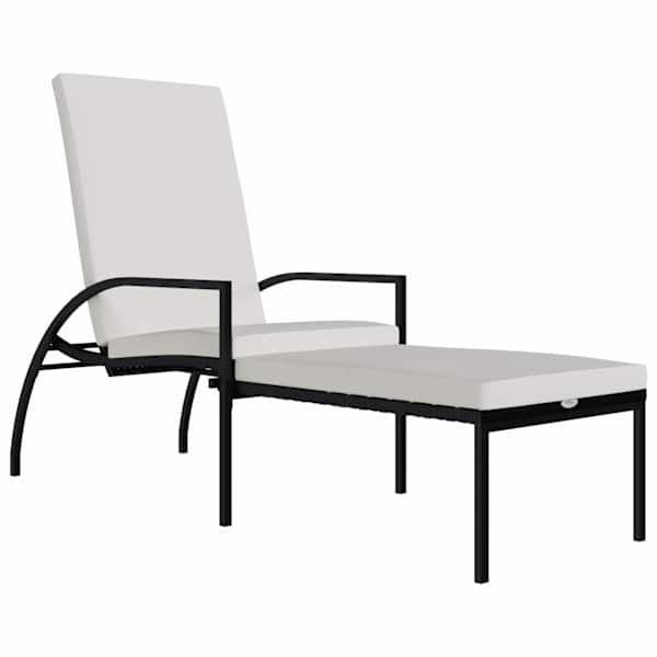 vidaXL jalatoega p&auml;evitustool, PE-rotang, must
