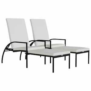 vidaXL jalatoega p&auml;evitustool 2 tk, PE-rotang, pruun