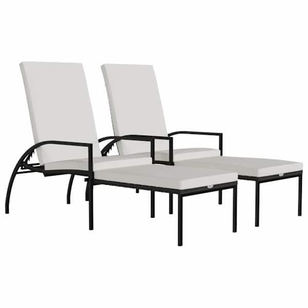 vidaXL jalatoega p&auml;evitustool 2 tk, PE-rotang, pruun