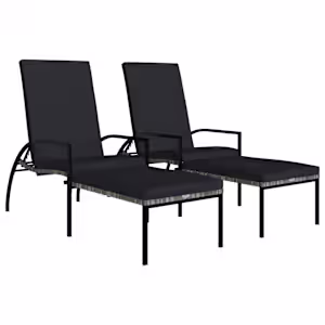 vidaXL jalatoega p&auml;evitustool 2 tk, PE-rotang, hall