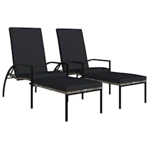 vidaXL jalatoega p&auml;evitustool 2 tk, PE-rotang, hall