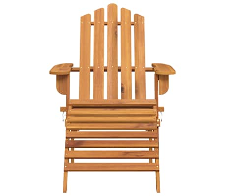 Sedia Adirondack Con Ottomana In Legno Massello Di Abete - Verde, Per Giardino E Patio - Foto 2