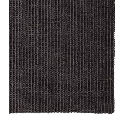 vidaXL Teppe naturlig sisal 80x150 cm svart