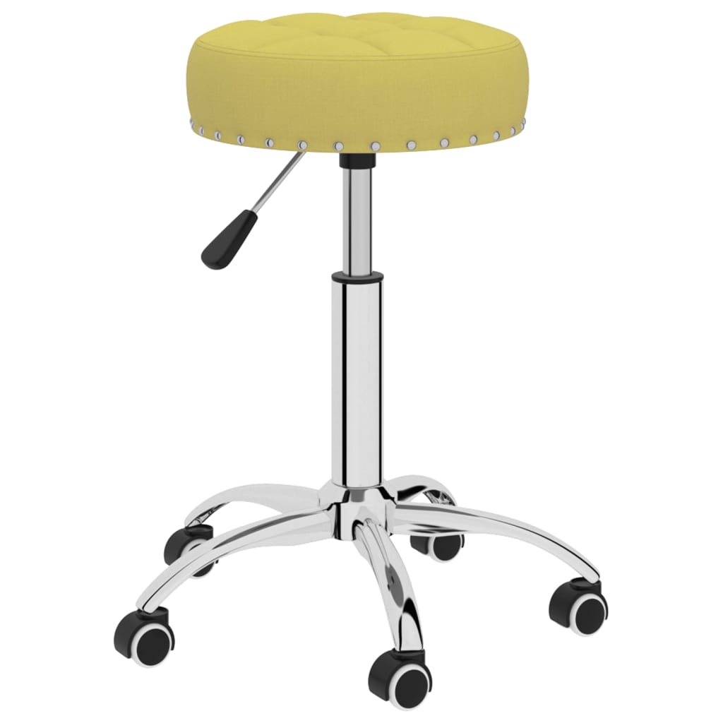 Scaune de bucătărie pivotante, 6 buc., verde, material textil