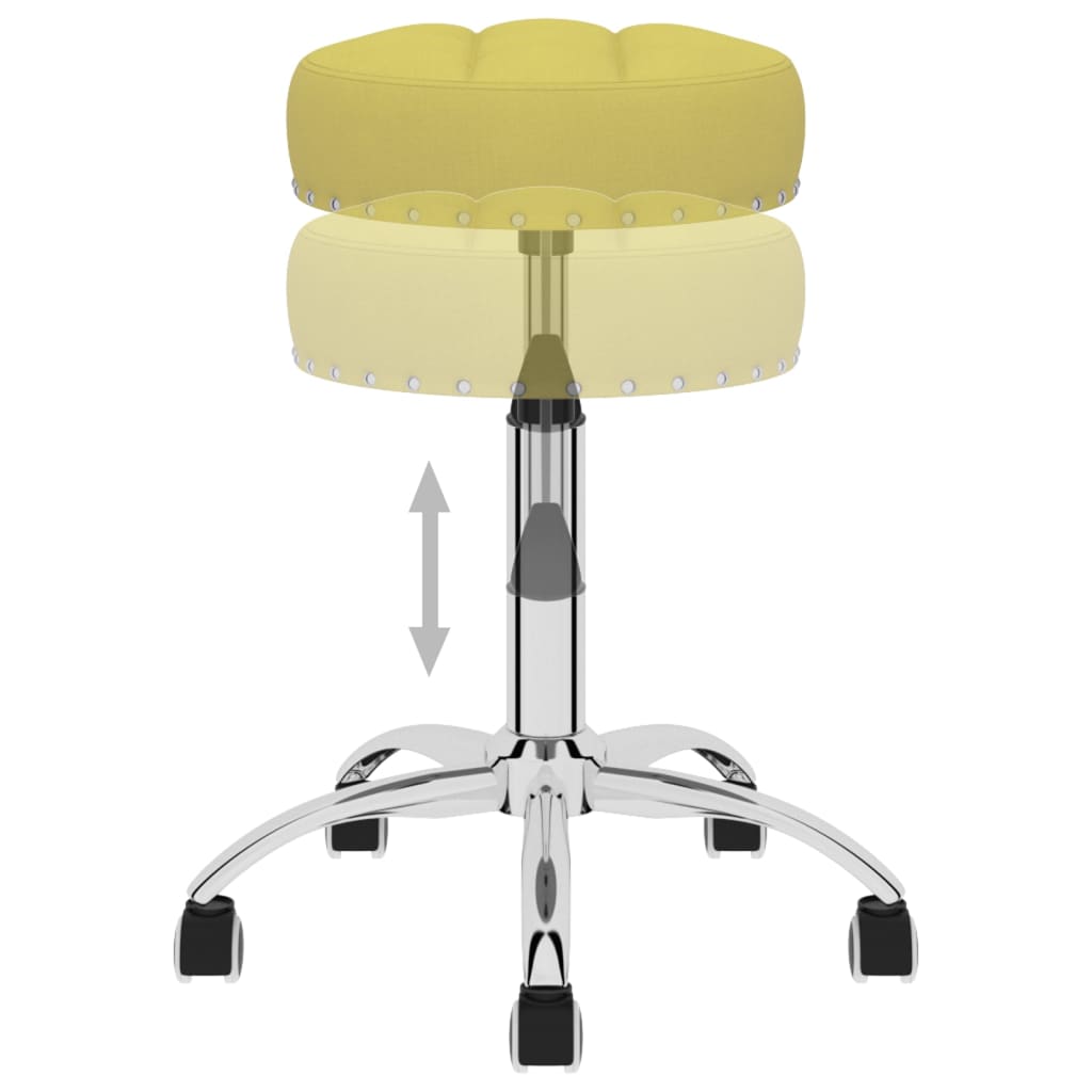 Scaune de bucătărie pivotante, 6 buc., verde, material textil