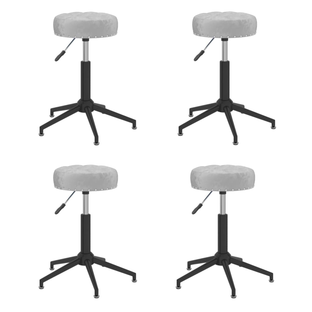Chaises pivotantes à manger lot de 4 gris velours