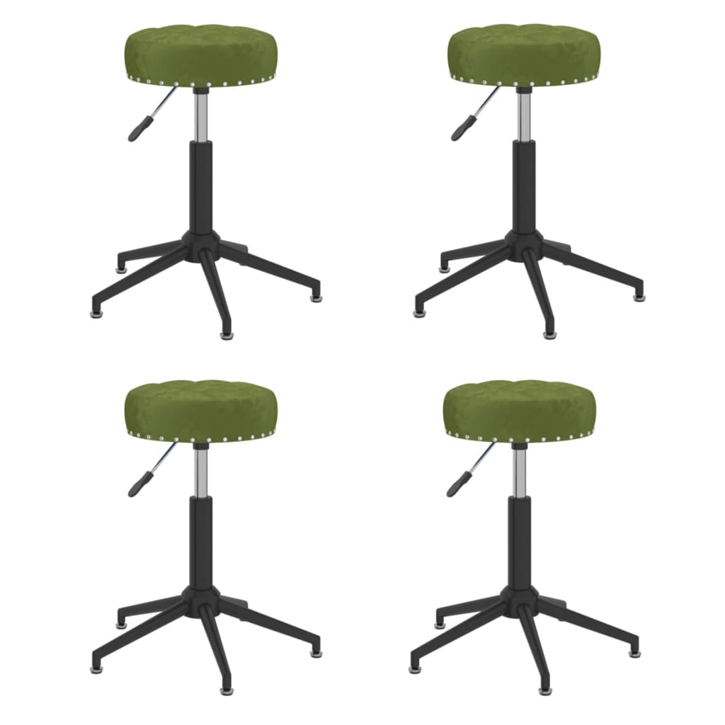 Chaises pivotantes à manger lot de 4 vert clair velours