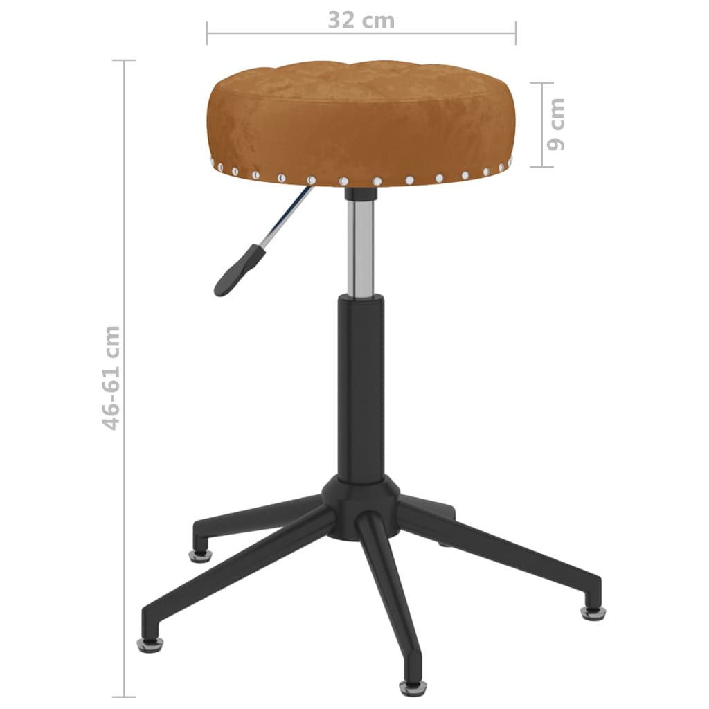 Scaune de sufragerie pivotante 6 buc, maro, catifea