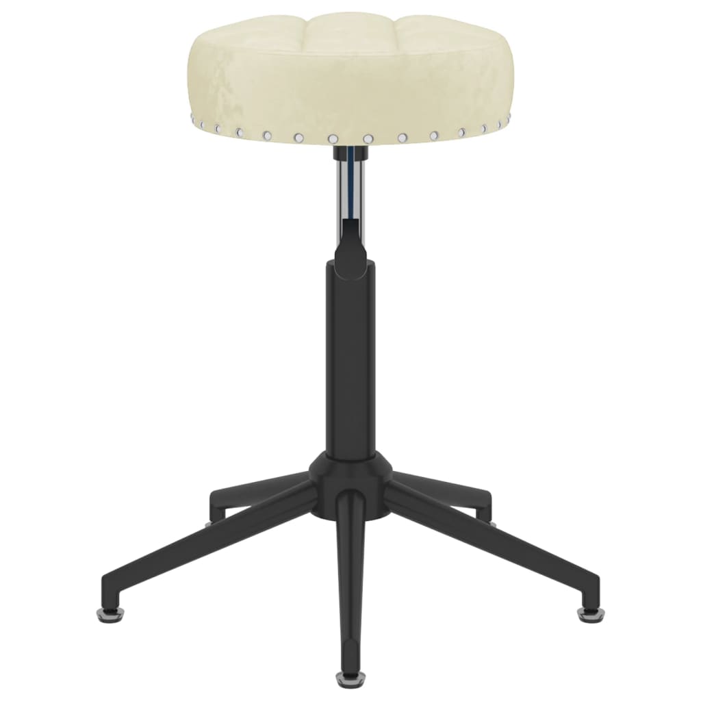 Scaune de sufragerie pivotante 6 buc, crem, catifea