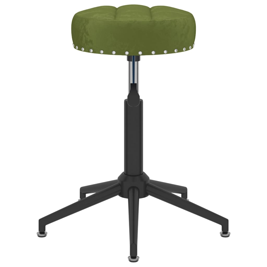 Scaune de sufragerie pivotante 6 buc, verde deschis, catifea